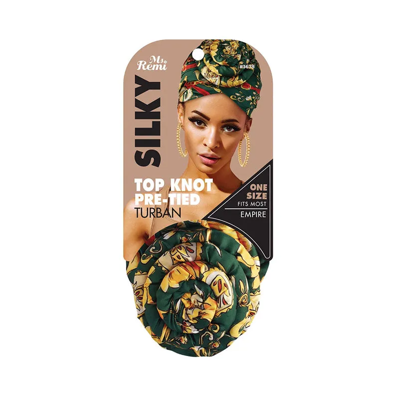 ANNIE Silky Top Knot Pre-Tied Turban Scarf [Assorted Color] #03678