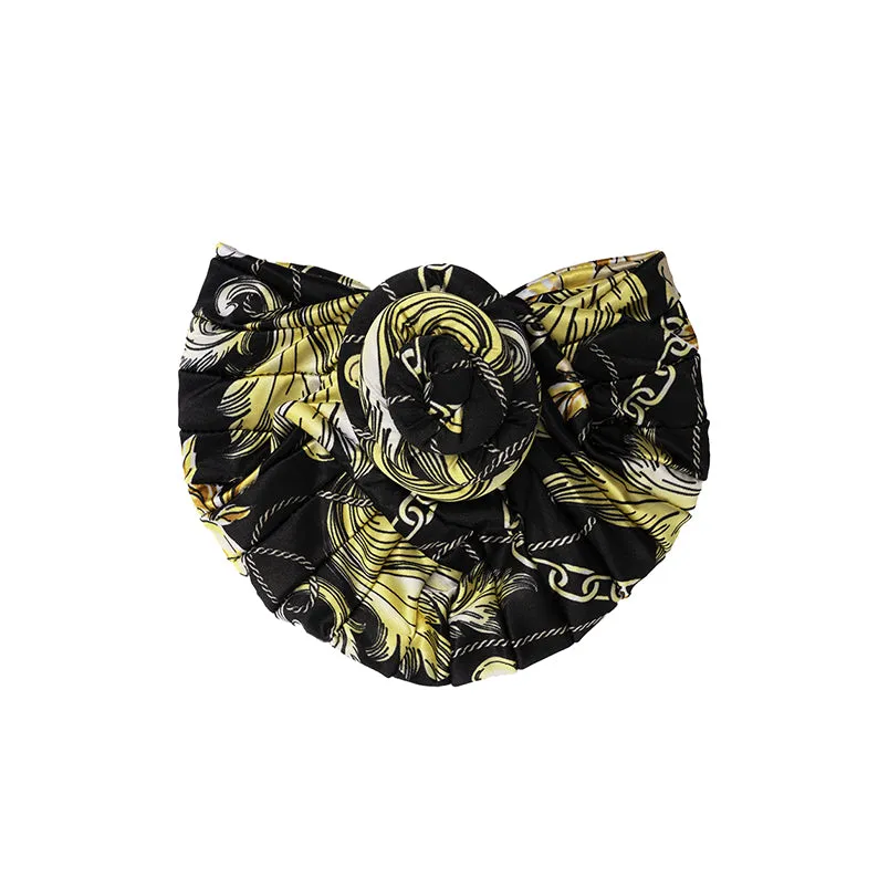 ANNIE Silky Top Knot Pre-Tied Turban Scarf [Assorted Color] #03678