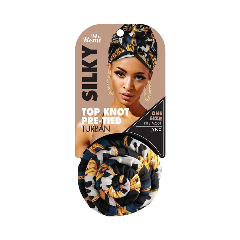 ANNIE Silky Top Knot Pre-Tied Turban Scarf [Assorted Color] #03678