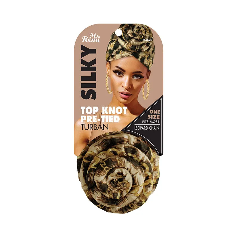 ANNIE Silky Top Knot Pre-Tied Turban Scarf [Assorted Color] #03678