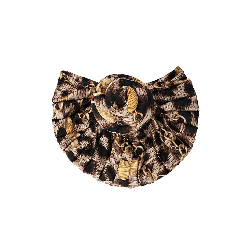 ANNIE Silky Top Knot Pre-Tied Turban Scarf [Assorted Color] #03678