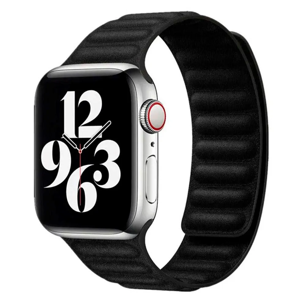 Apple Watch (38/40/SE/41/42mm) Lippa Magnetisk Finewoven Rem - Sort