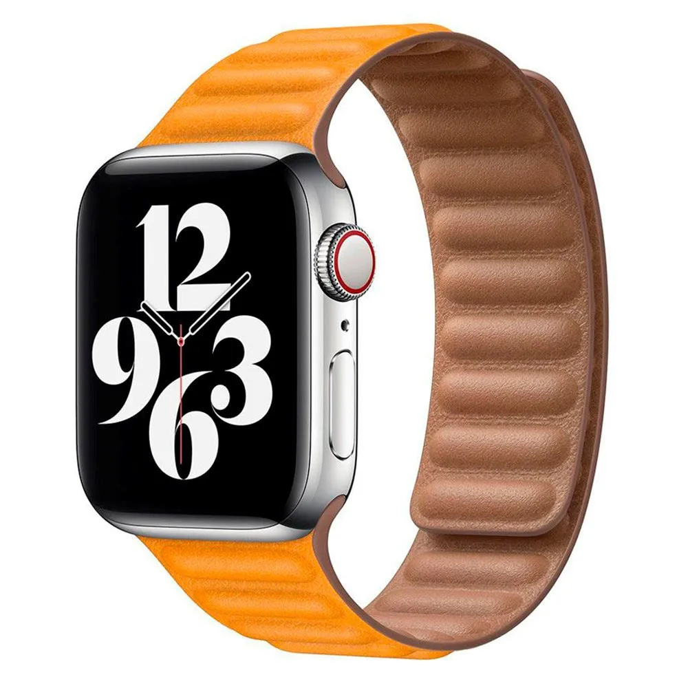 Apple Watch (38/40/SE/41/42mm) Lippa Magnetisk Læder Rem - Lysebrun