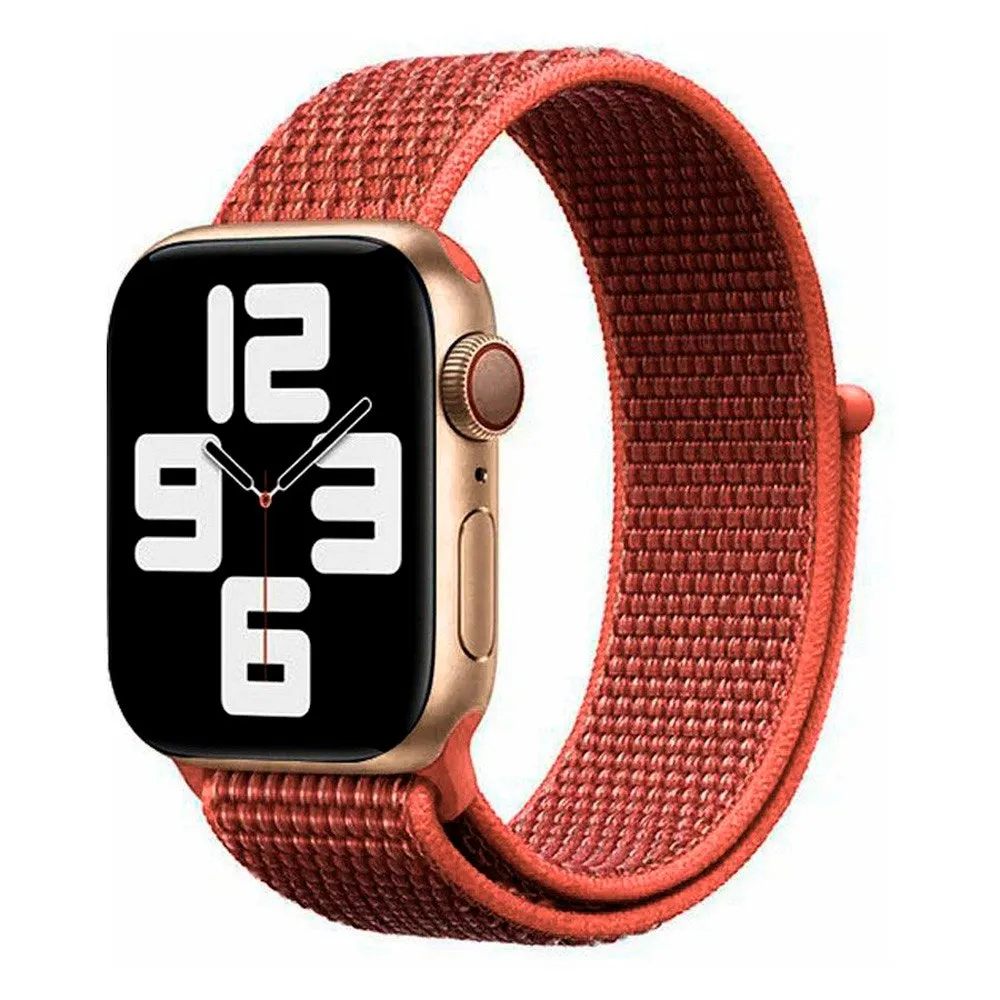 Apple Watch (38/40/SE/41/42mm) Lippa Nylon Rem - Rustrød
