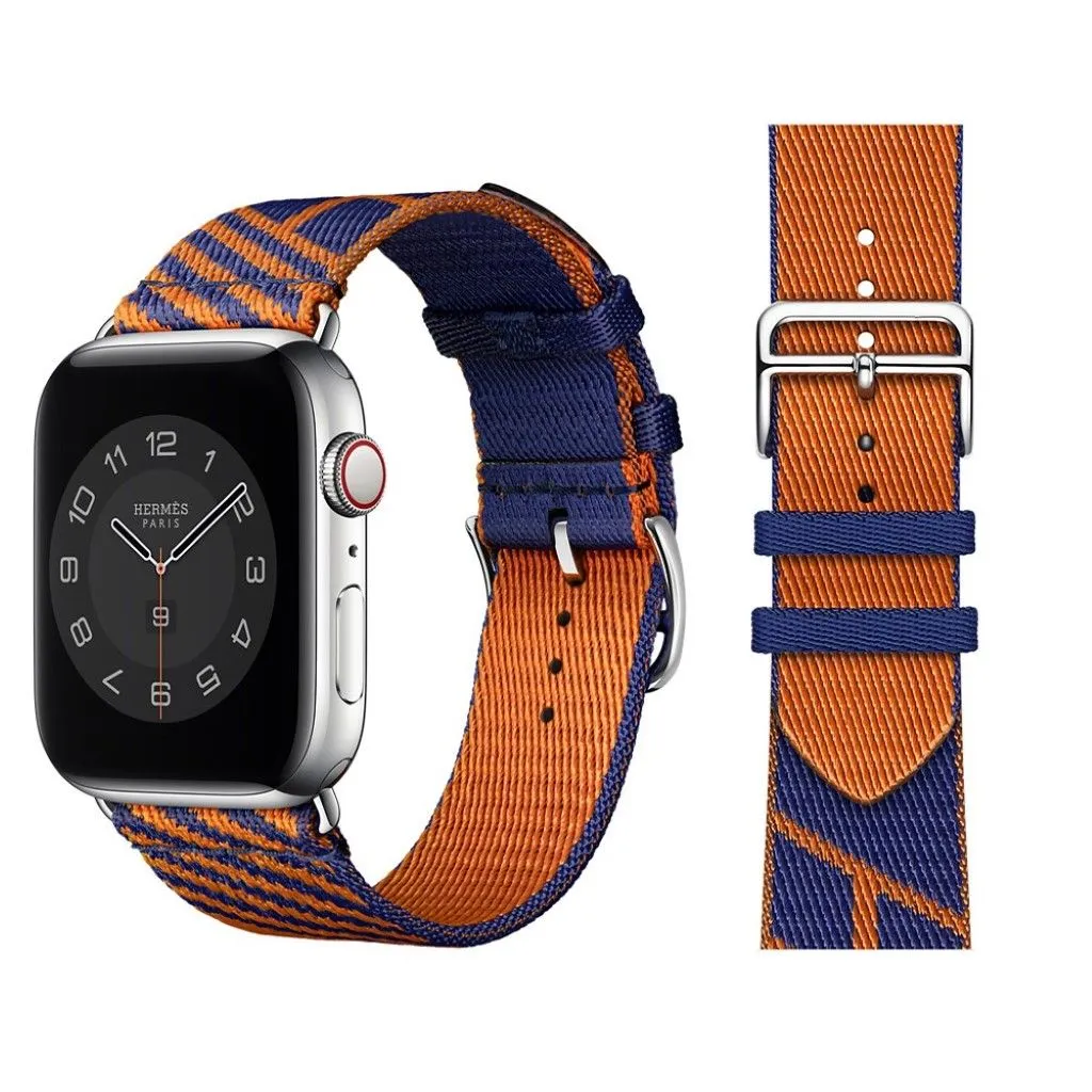 Apple Watch 40mm bi-color canvas design watch strap - Blue / Orange