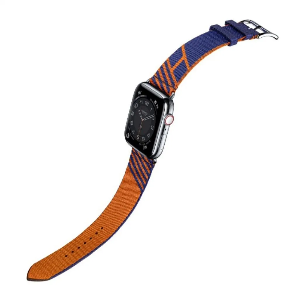 Apple Watch 40mm bi-color canvas design watch strap - Blue / Orange