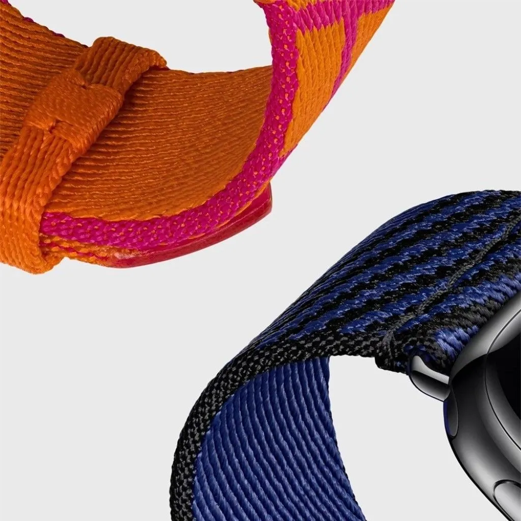 Apple Watch 40mm bi-color canvas design watch strap - Blue / Orange