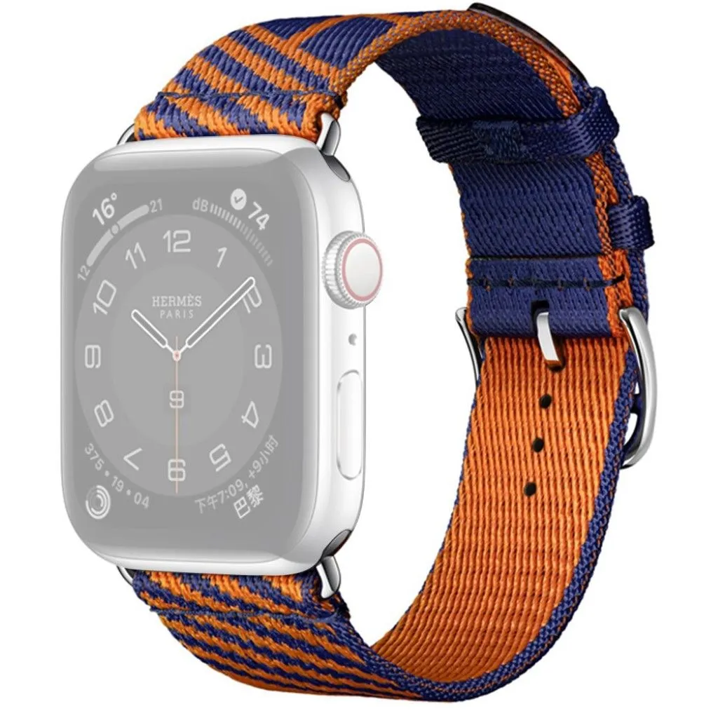 Apple Watch 40mm bi-color canvas design watch strap - Blue / Orange