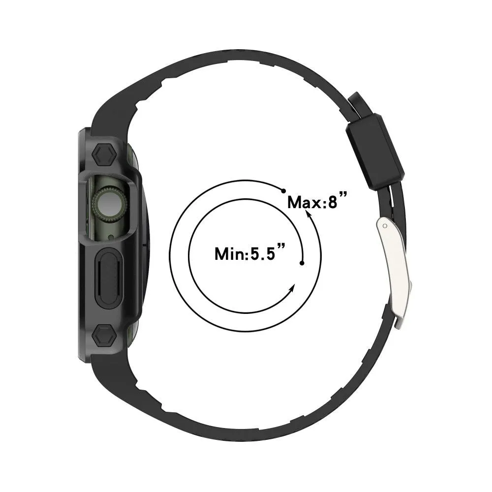 Apple Watch (41mm) color contrast watch strap    protective case - Black / Red