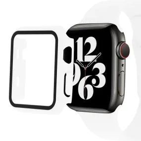 Apple Watch (41mm) silicone watch strap   tempered glass cover - White