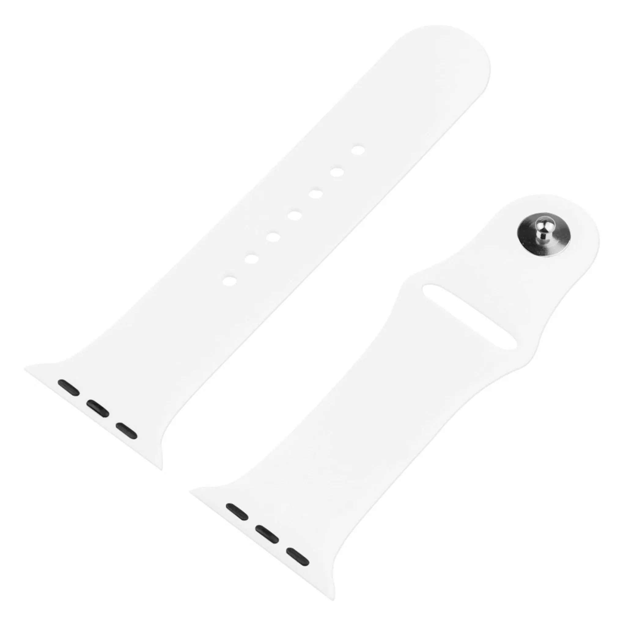 Apple Watch (41mm) silicone watch strap   tempered glass cover - White