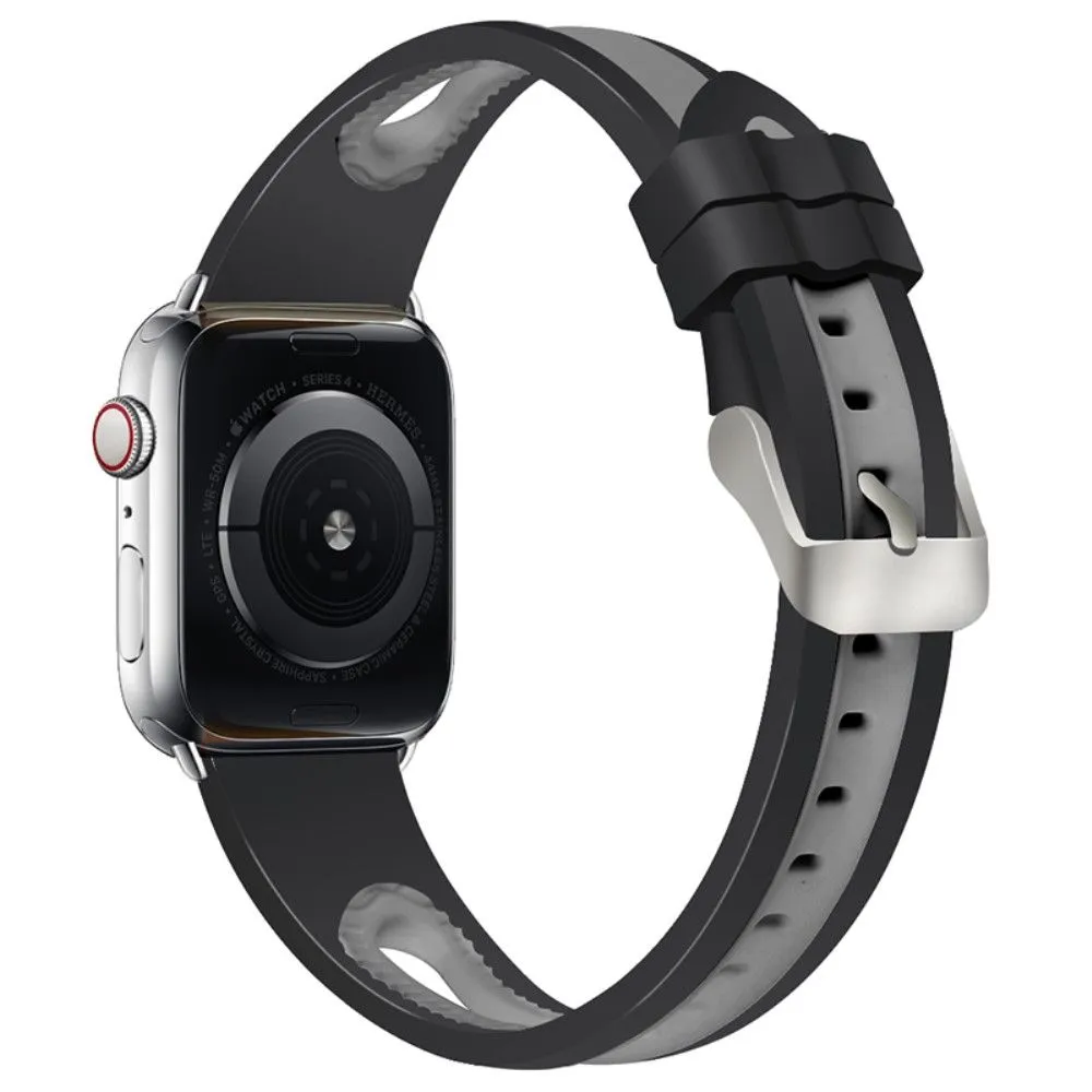 Apple Watch (41mm) sports bi-color silicone watch strap - Black / Grey