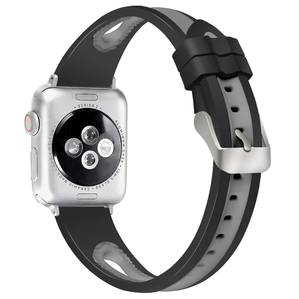 Apple Watch (41mm) sports bi-color silicone watch strap - Black / Grey