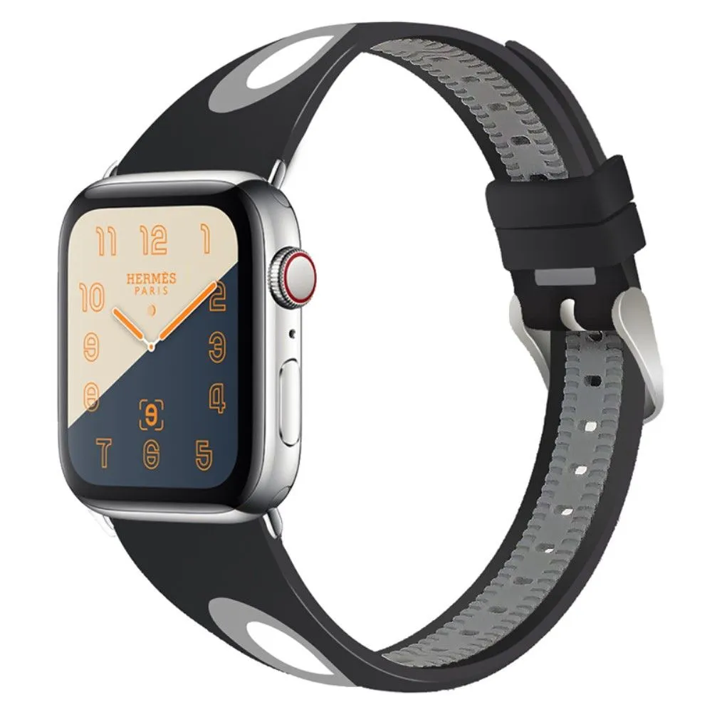 Apple Watch (41mm) sports bi-color silicone watch strap - Black / Grey