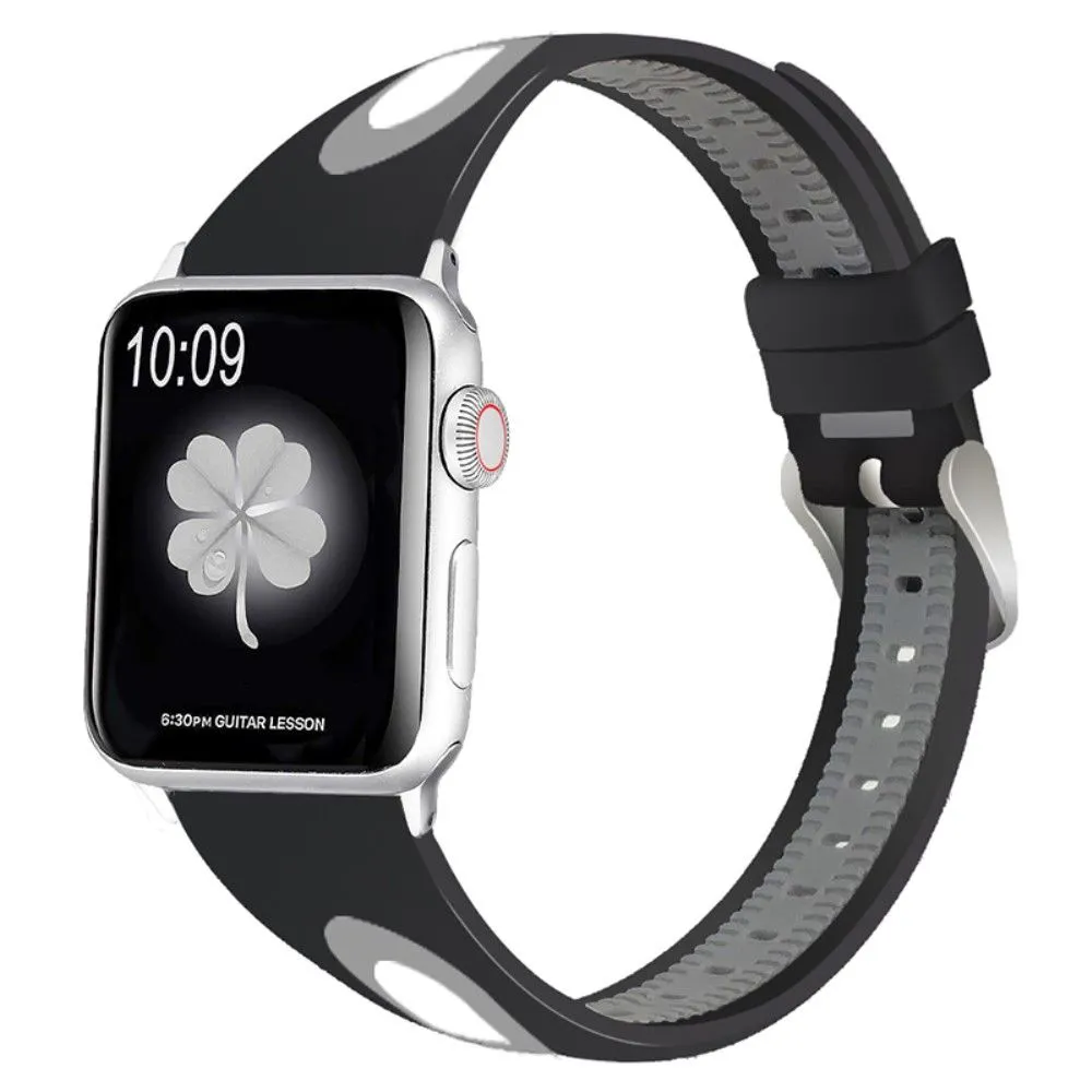 Apple Watch (41mm) sports bi-color silicone watch strap - Black / Grey