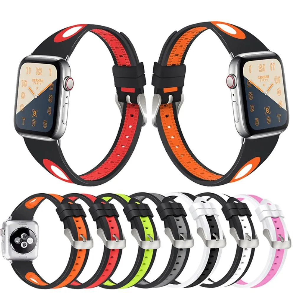 Apple Watch (41mm) sports bi-color silicone watch strap - Black / Grey