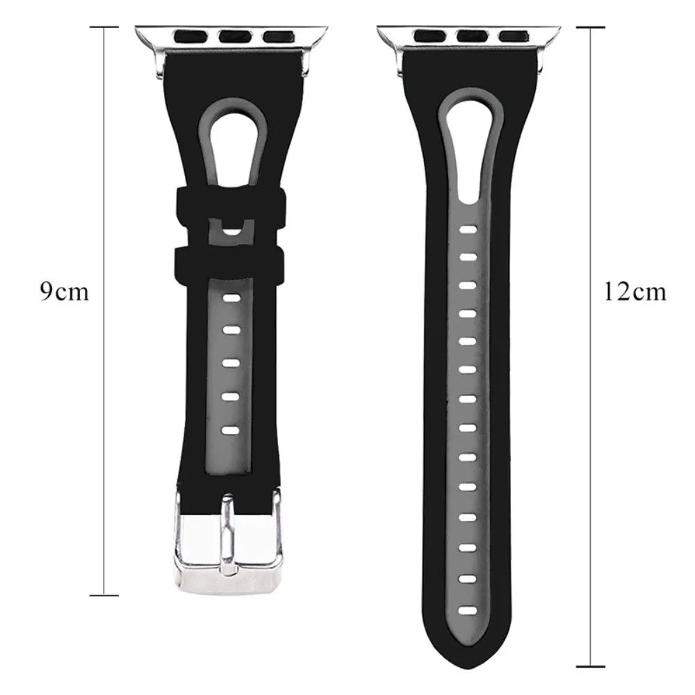 Apple Watch (41mm) sports bi-color silicone watch strap - Black / Grey