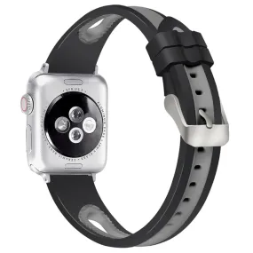 Apple Watch (41mm) sports bi-color silicone watch strap - Black / Grey