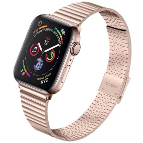 Apple Watch (41mm) stainless steel double buckle watch strap - Pink Gold