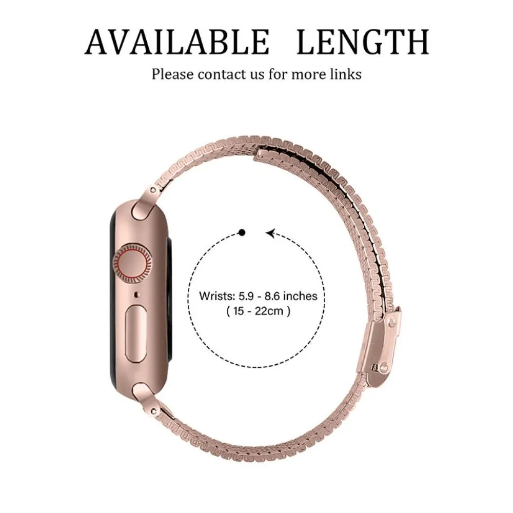 Apple Watch (41mm) stainless steel double buckle watch strap - Pink Gold