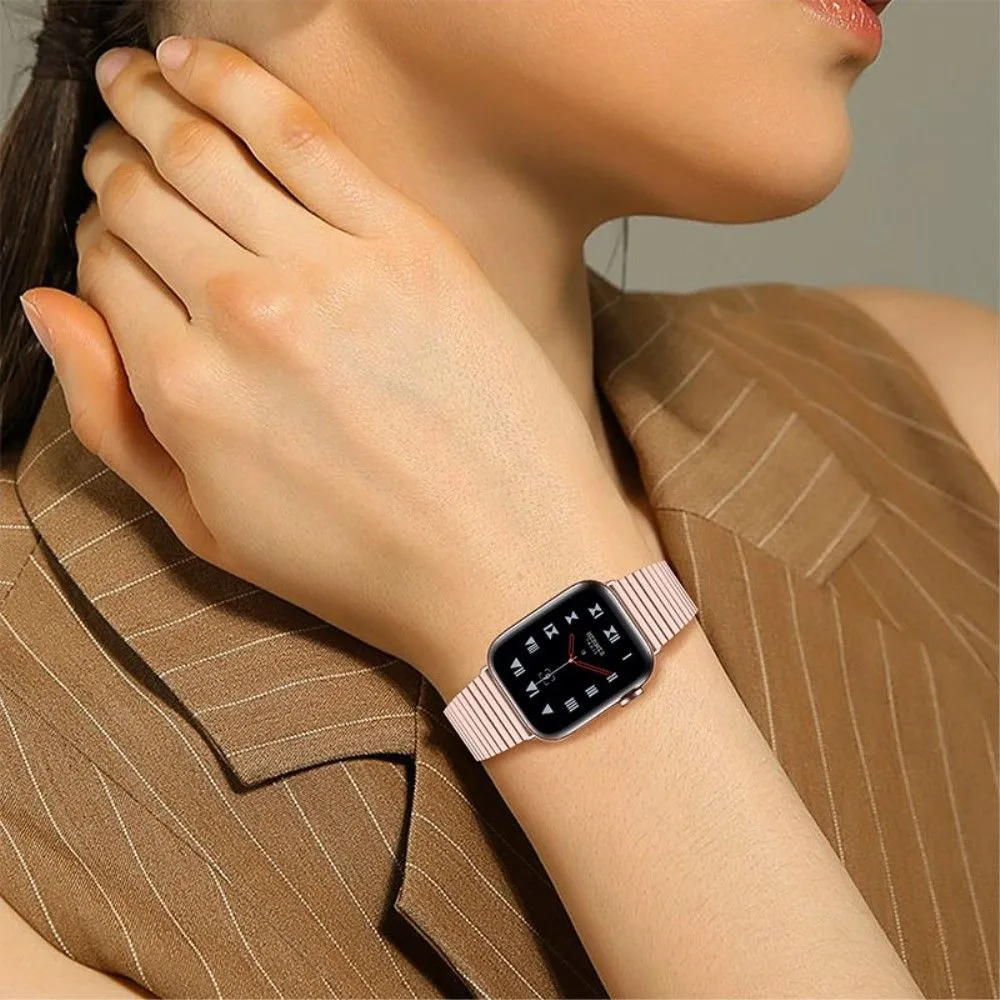 Apple Watch (41mm) stainless steel double buckle watch strap - Pink Gold