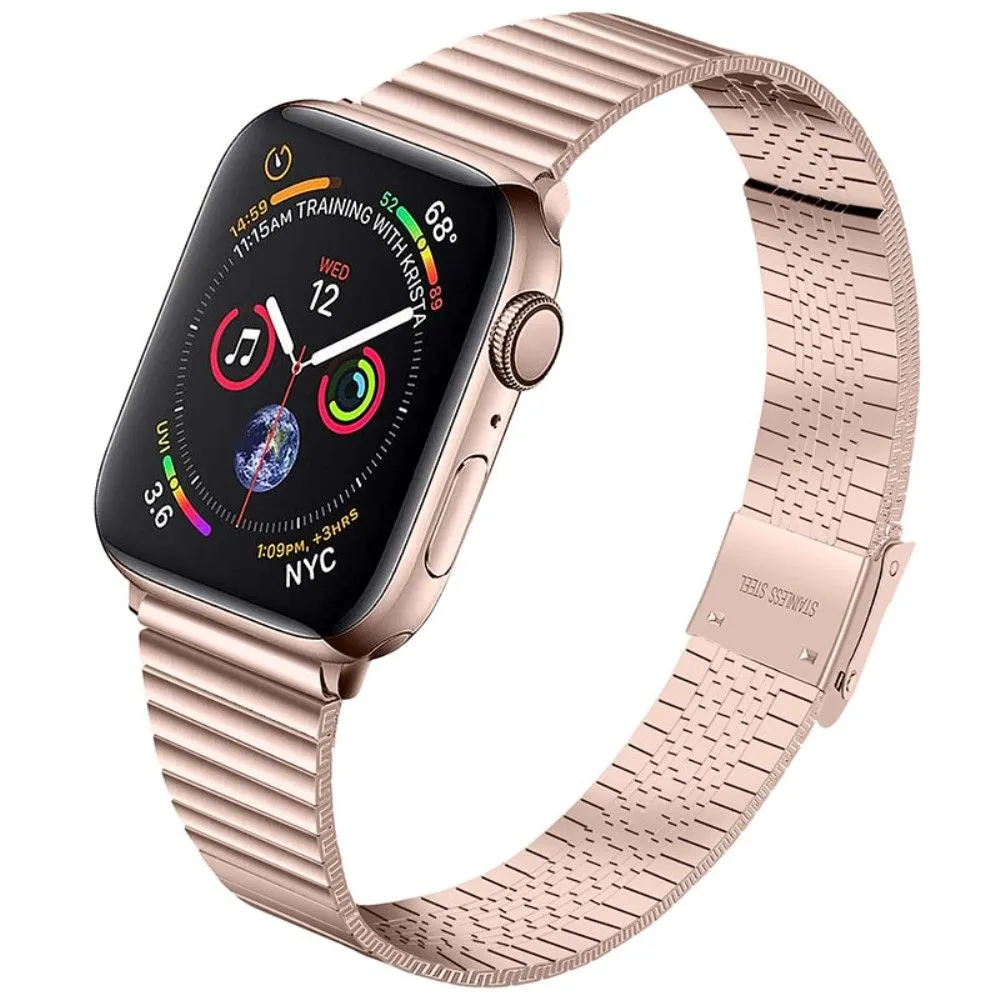 Apple Watch (41mm) stainless steel double buckle watch strap - Pink Gold