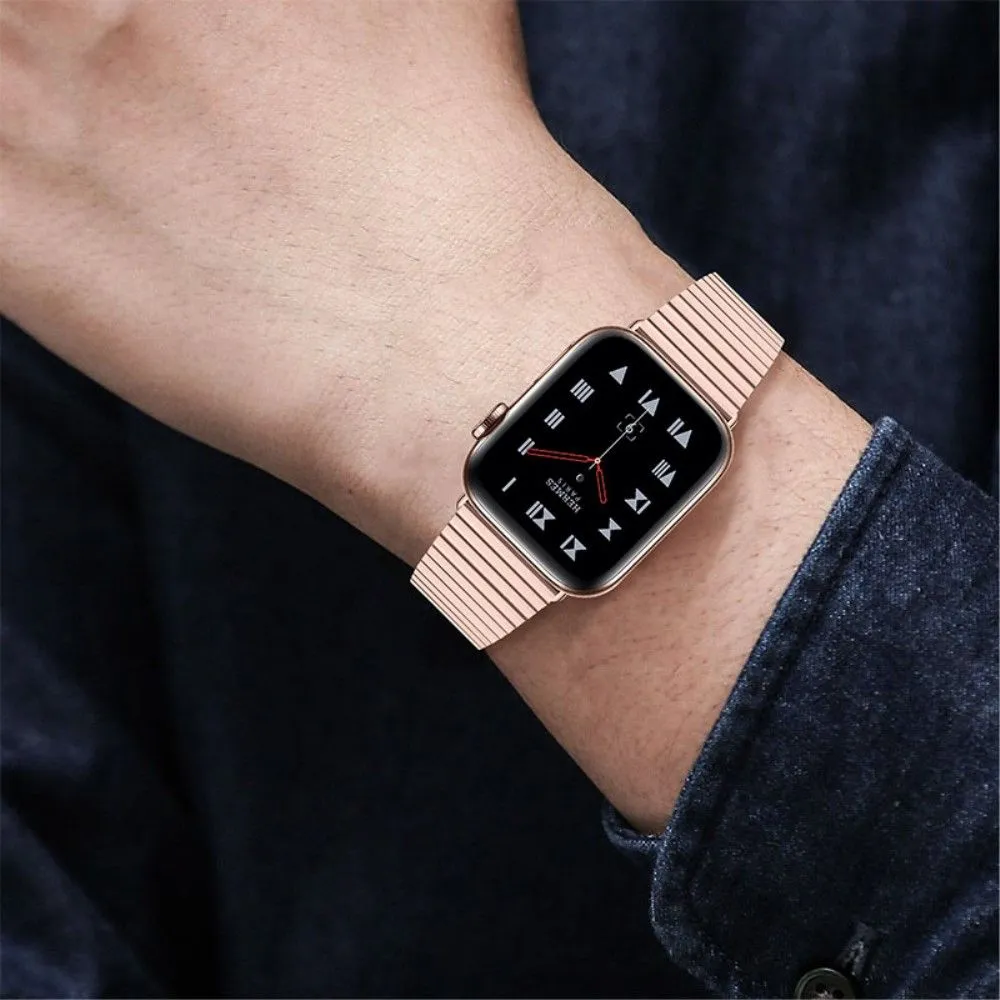 Apple Watch (41mm) stainless steel double buckle watch strap - Pink Gold