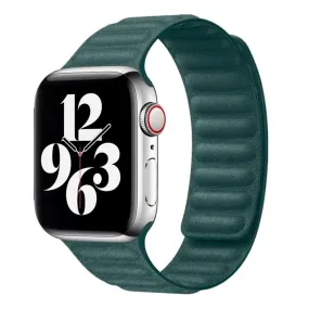 Apple Watch (42/44/SE/45/46/49mm) Lippa Magnetisk Finewoven Rem - Grøn