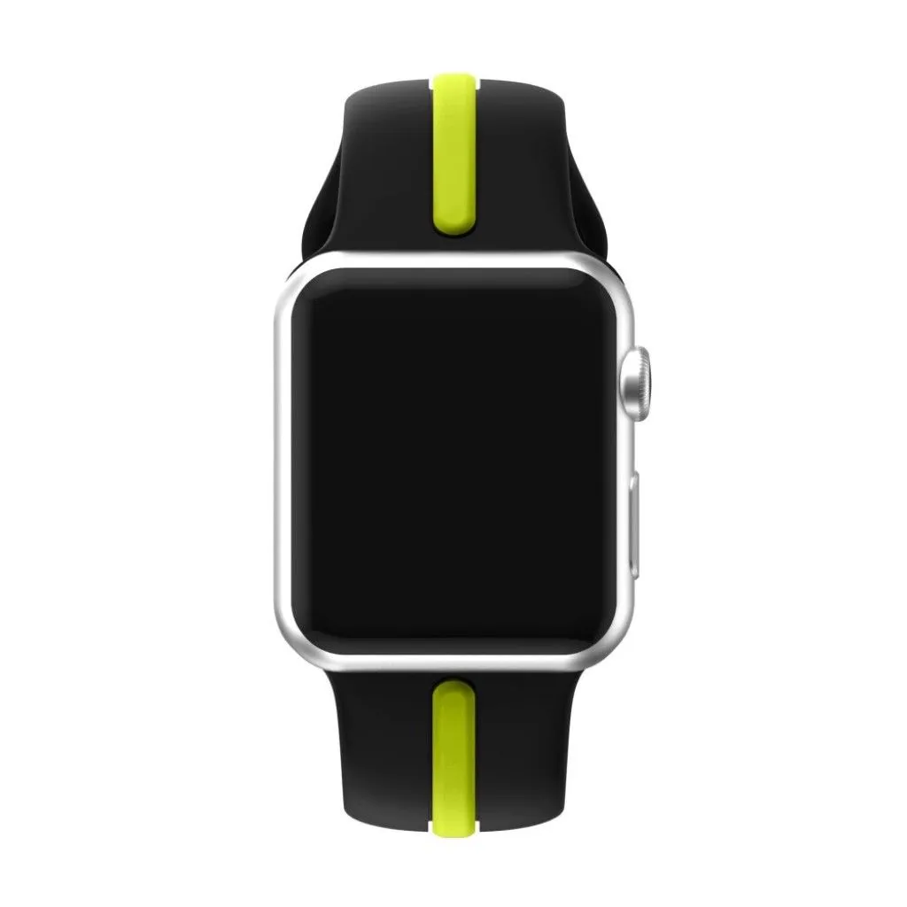 Apple Watch 42mm two-tone soft silicone watchband - Black   Green