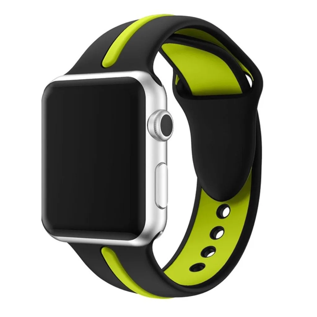 Apple Watch 42mm two-tone soft silicone watchband - Black   Green