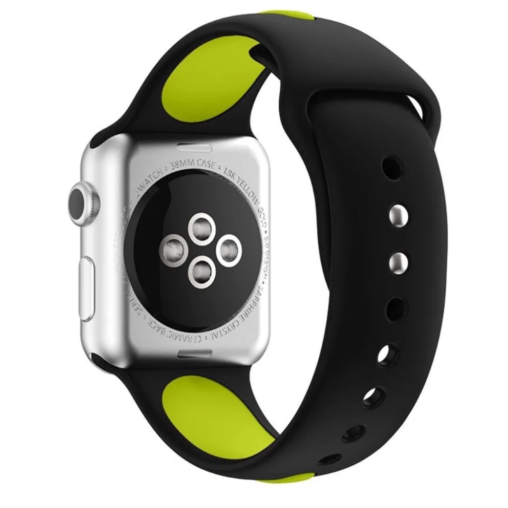 Apple Watch 42mm two-tone soft silicone watchband - Black   Green