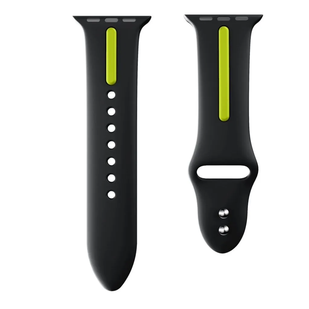 Apple Watch 42mm two-tone soft silicone watchband - Black   Green