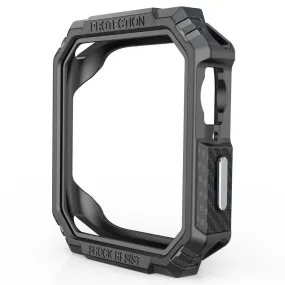 Apple Watch 44mm carbon fiber style cover - Black / Silver