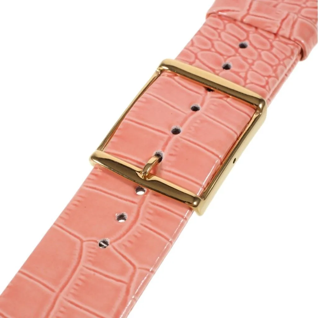 Apple Watch 44mm croc-like genuine leather watch strap - Orange