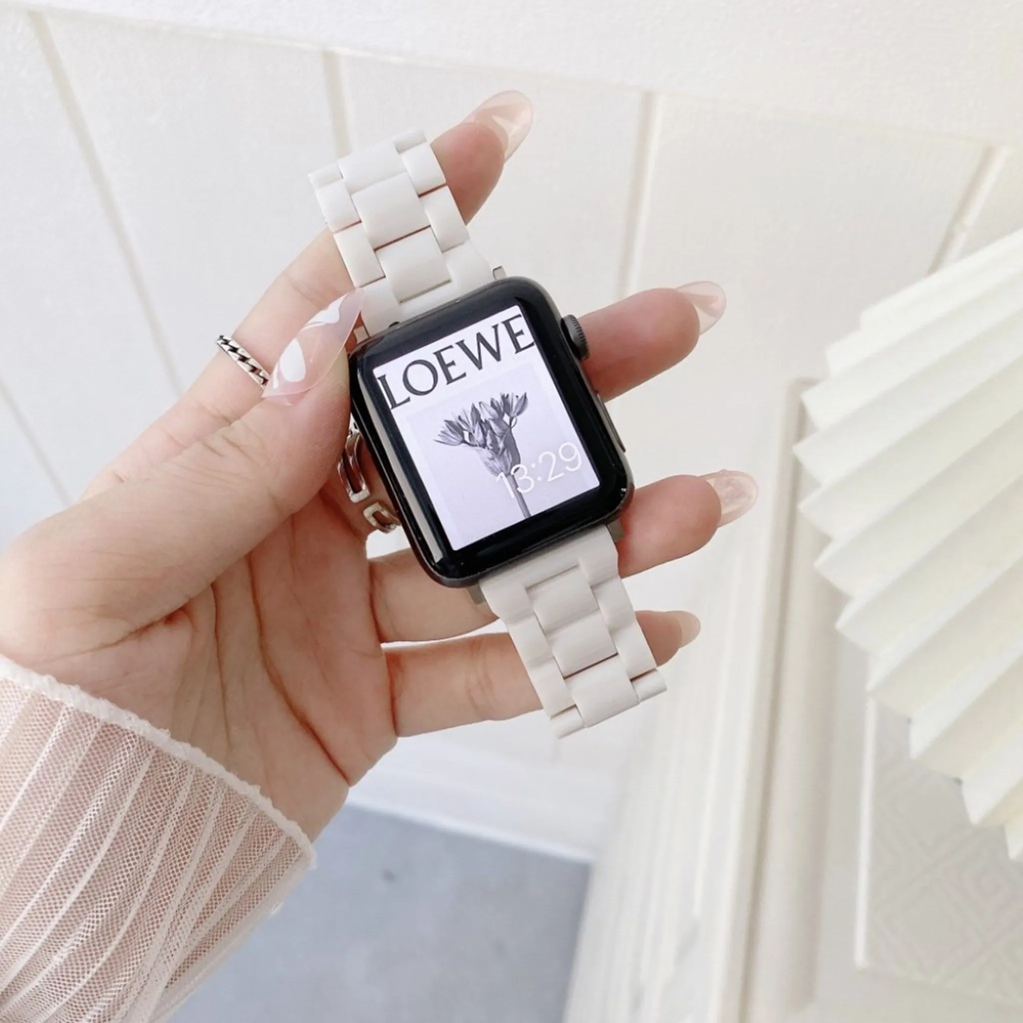 Apple Watch 44mm simple PC watch strap - White