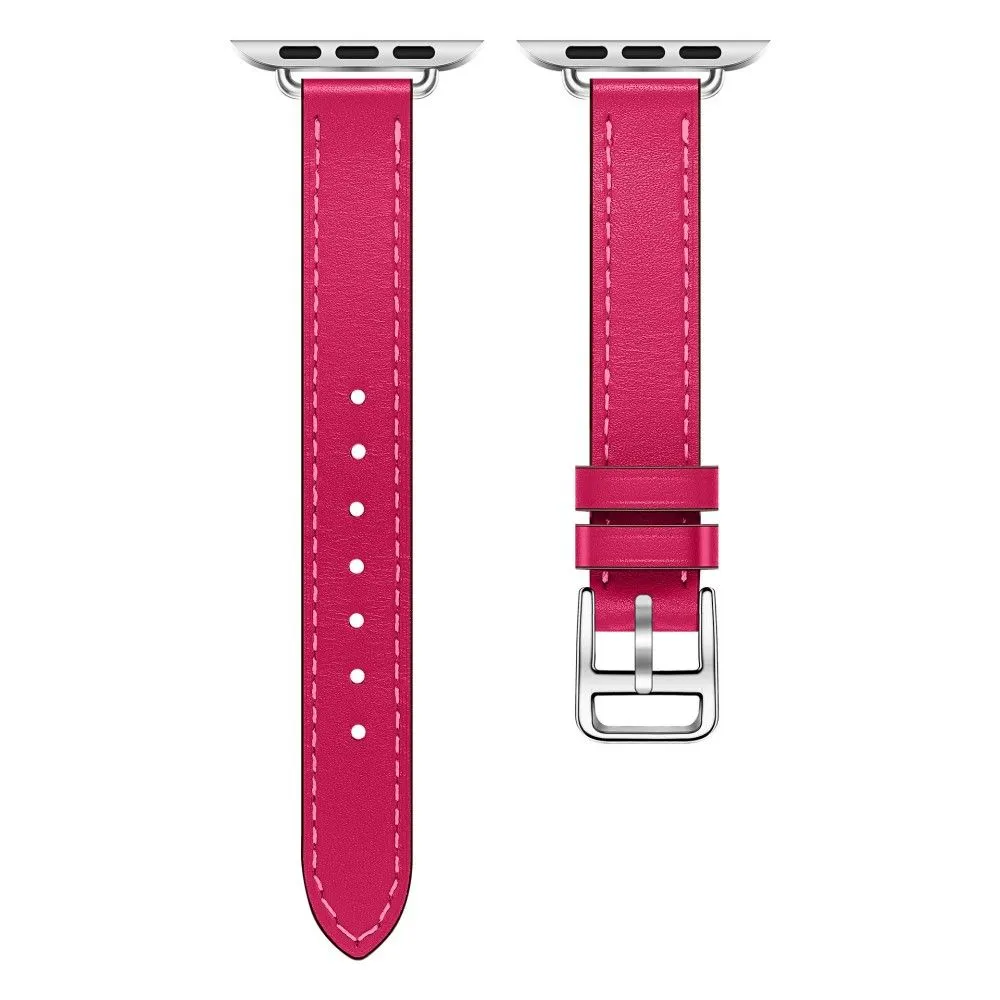 Apple Watch (45mm) breathable genuine leather watch strap - Rose
