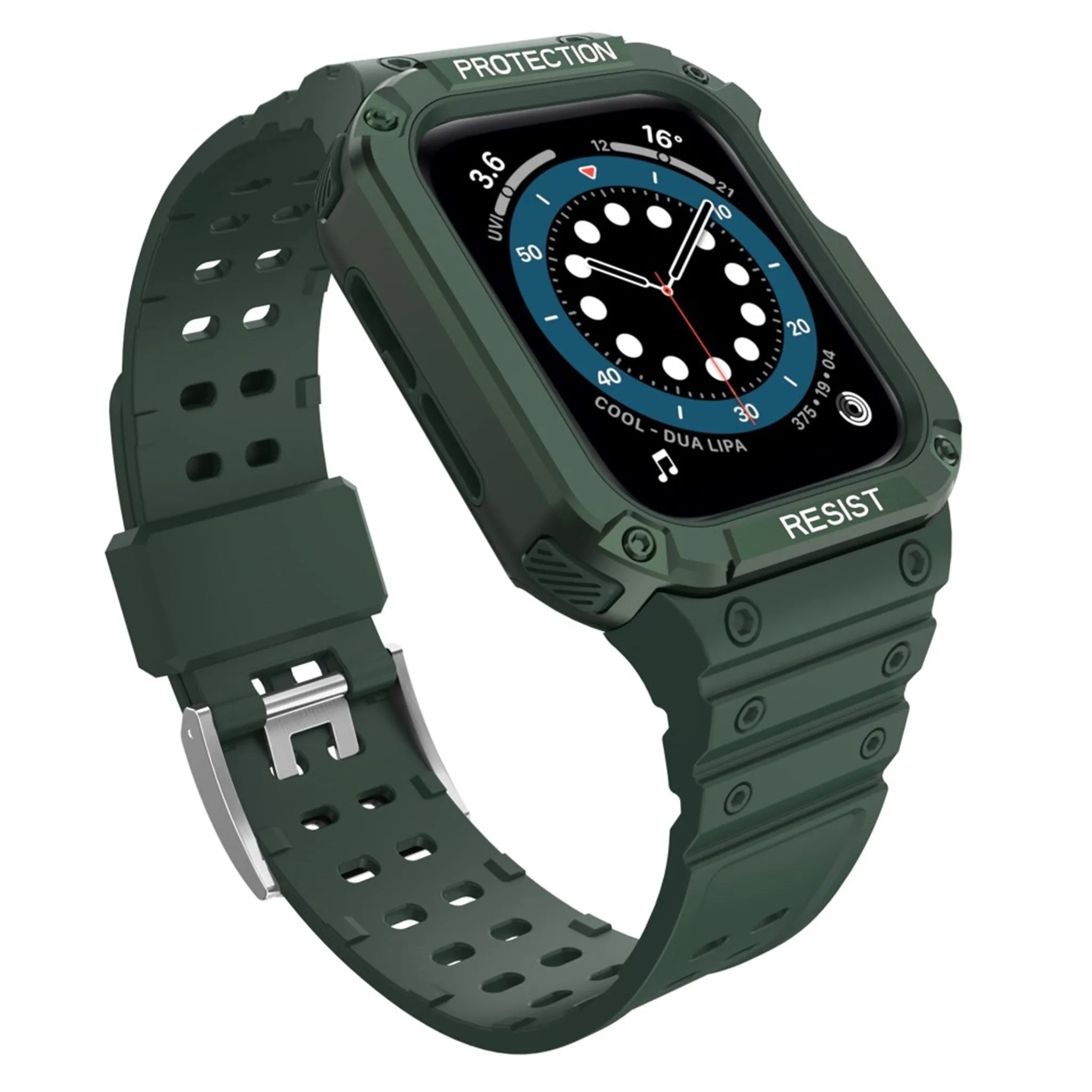 Apple Watch (45mm) TPU watch strap - Midnight Green / Green