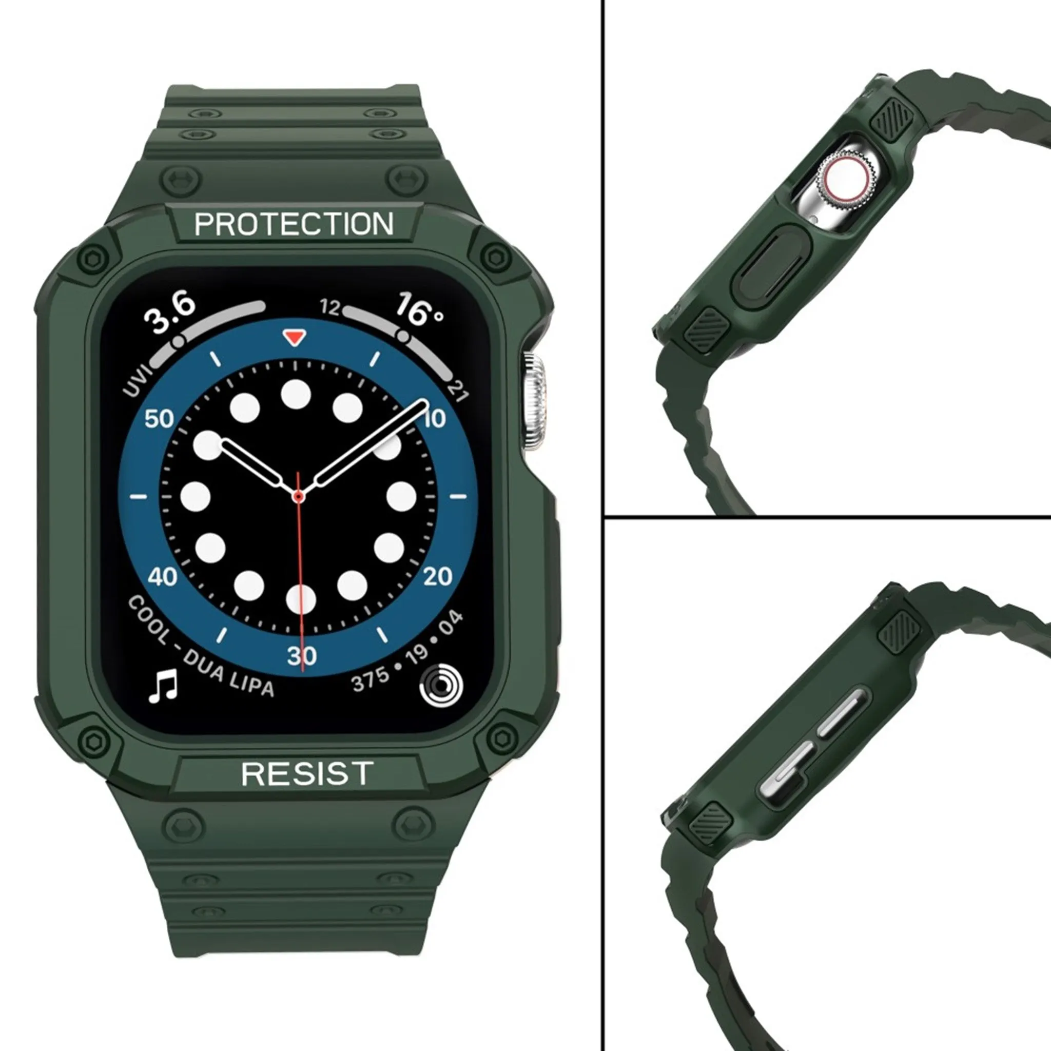 Apple Watch (45mm) TPU watch strap - Midnight Green / Green