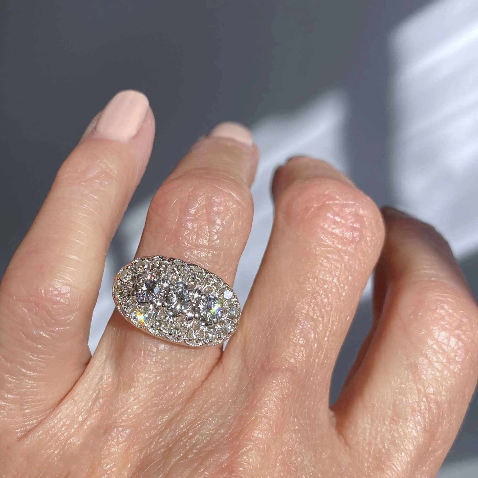 Art Deco 1.15 CTW Diamond Ring in 14K Gold