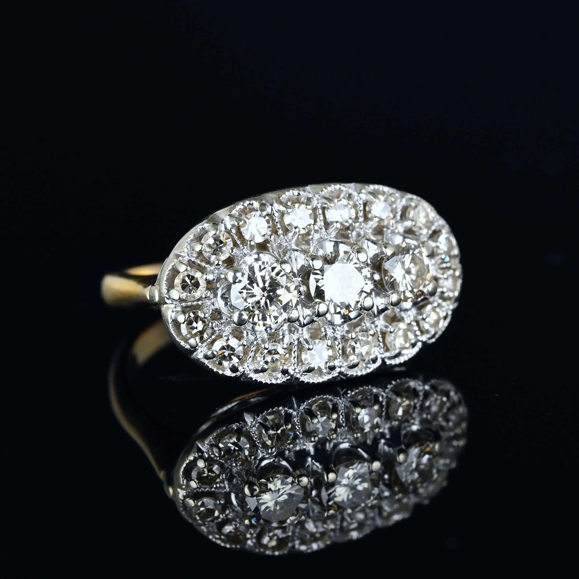 Art Deco 1.15 CTW Diamond Ring in 14K Gold