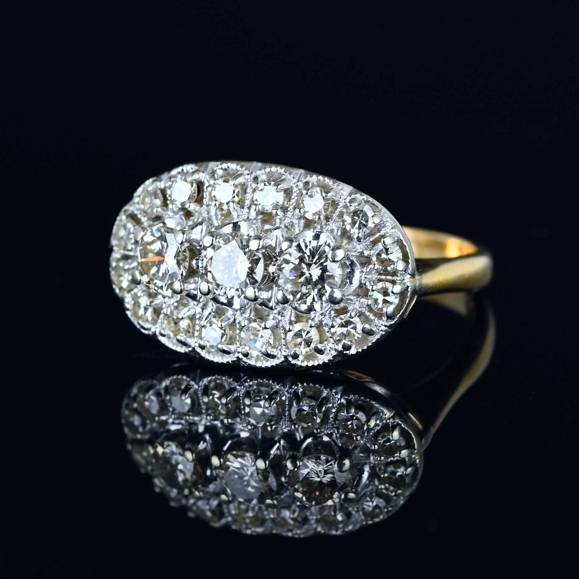 Art Deco 1.15 CTW Diamond Ring in 14K Gold