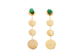 Ava Constellation Colombian Raw Emerald & 24k Gold Plated Earrings