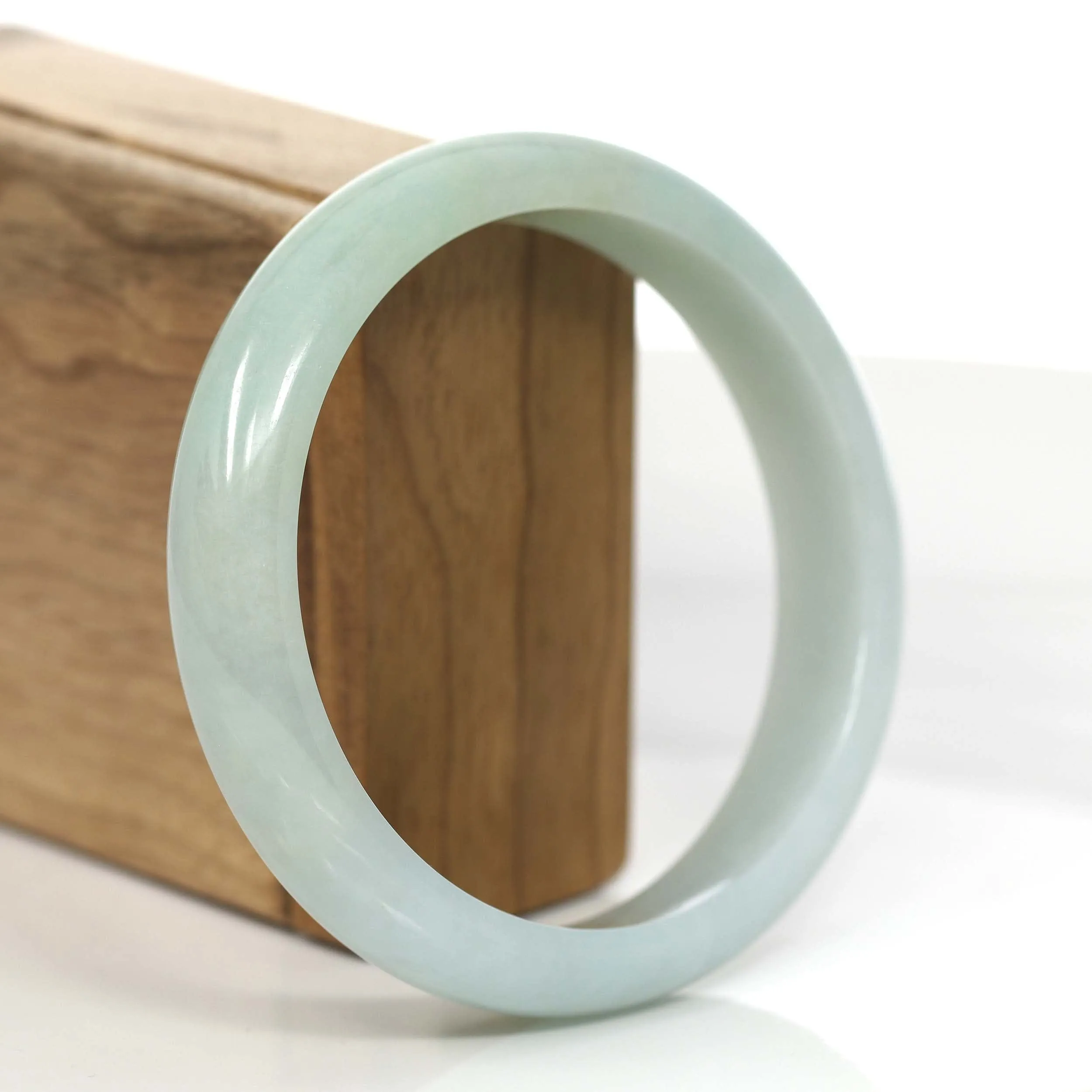Baikalla Light Green Natural Jadeite Jade Bangle (63.33mm) #887