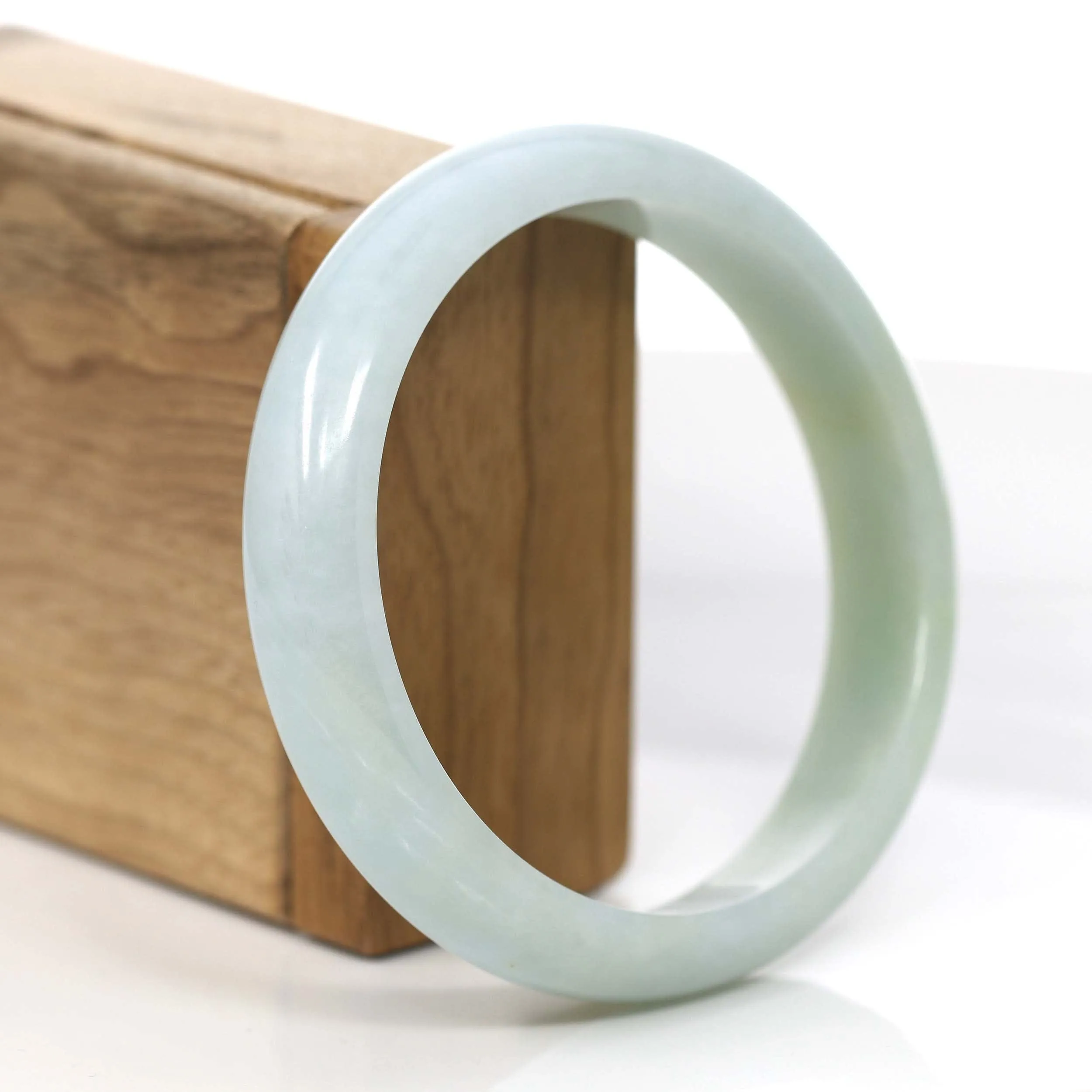 Baikalla Light Green Natural Jadeite Jade Bangle (63.33mm) #887