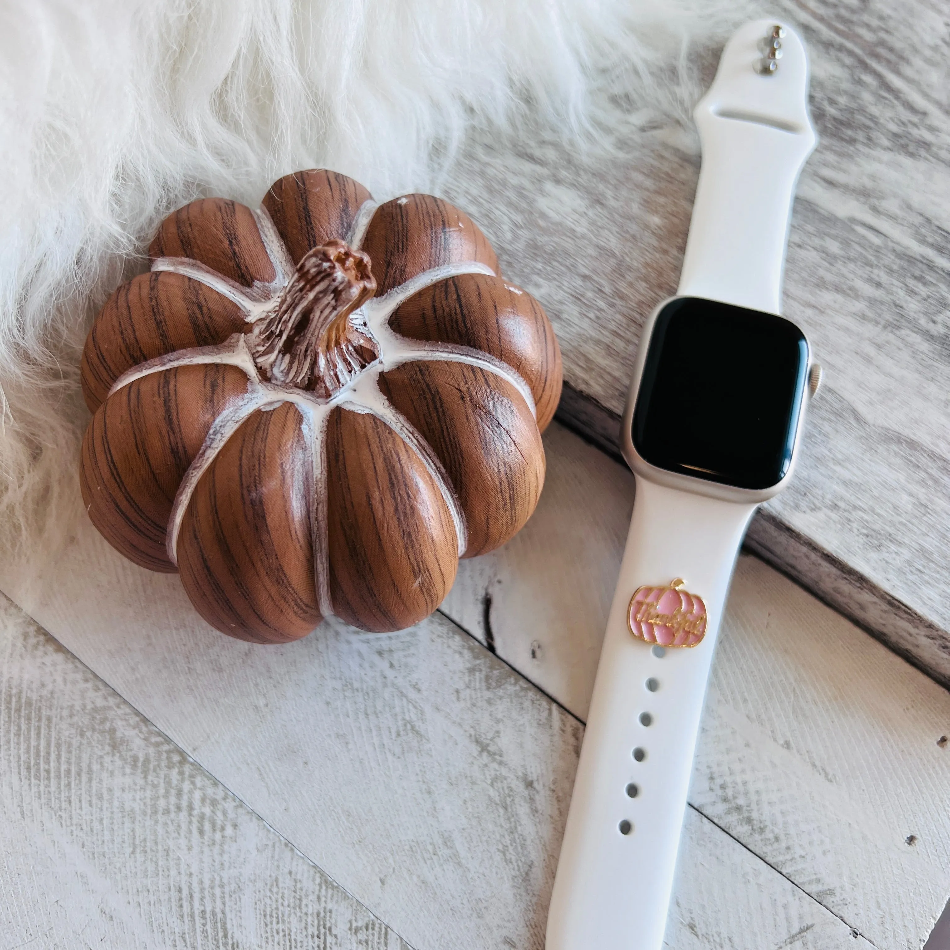 Band Charms 1pc.  Thankful Pumpkin