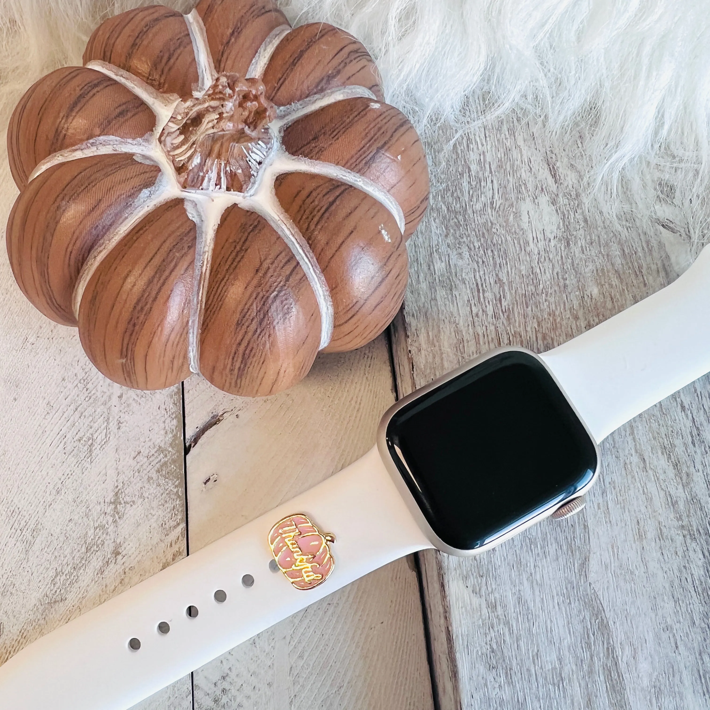 Band Charms 1pc.  Thankful Pumpkin
