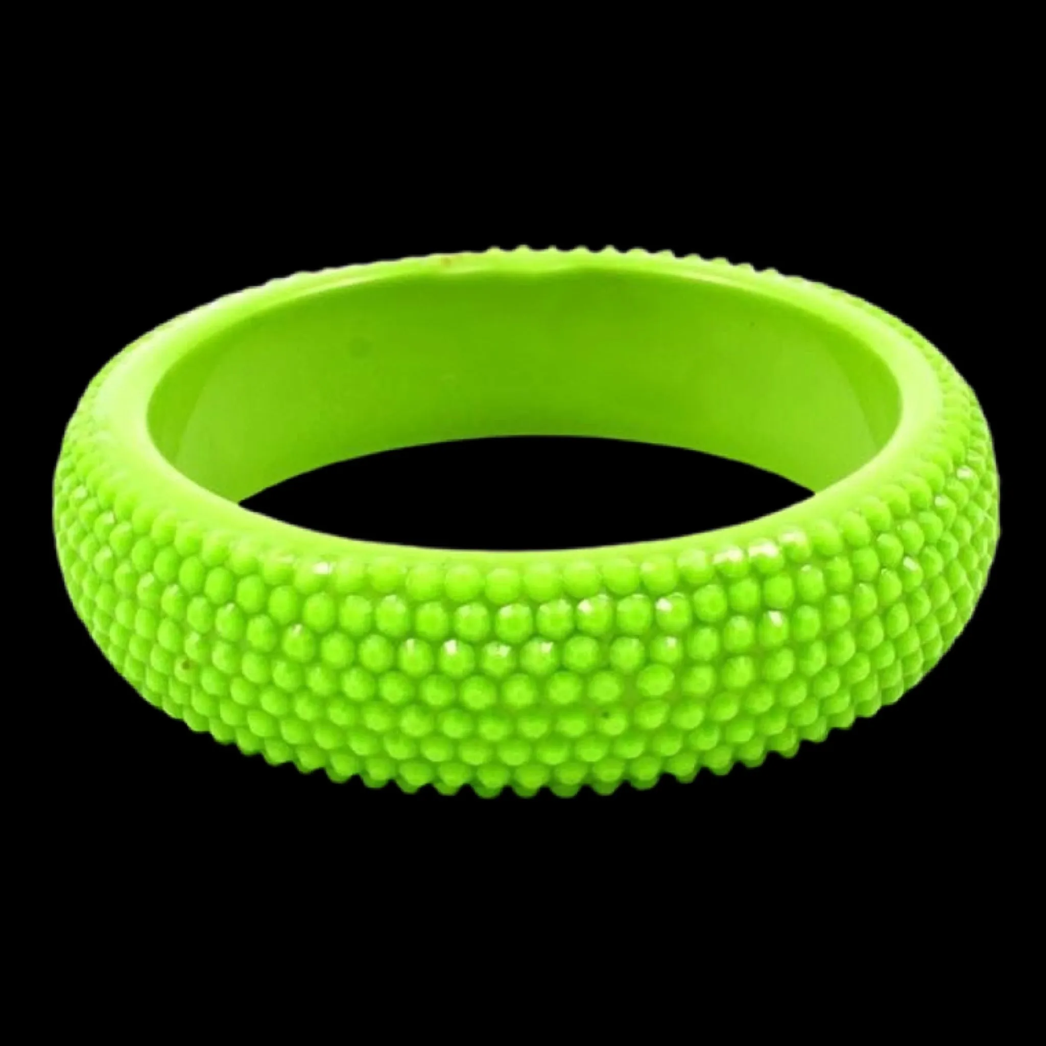 Bangle Bracelet-Lime Green Bling