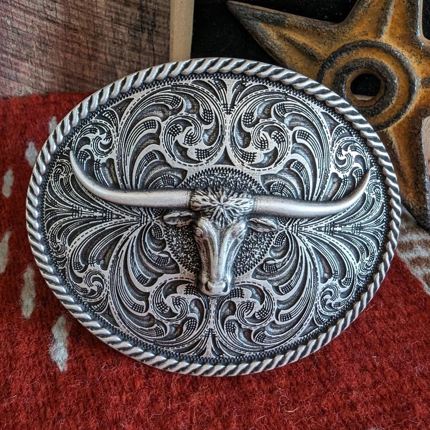 Belt Buckle the "Classic Longhorn" by Montana Silversmiths 61028
