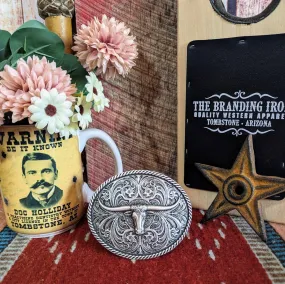 Belt Buckle the "Classic Longhorn" by Montana Silversmiths 61028