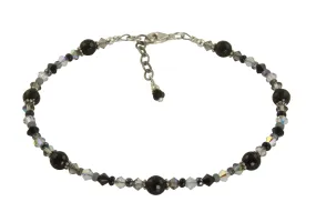 Black Onyx Gemstone Beaded Anklet